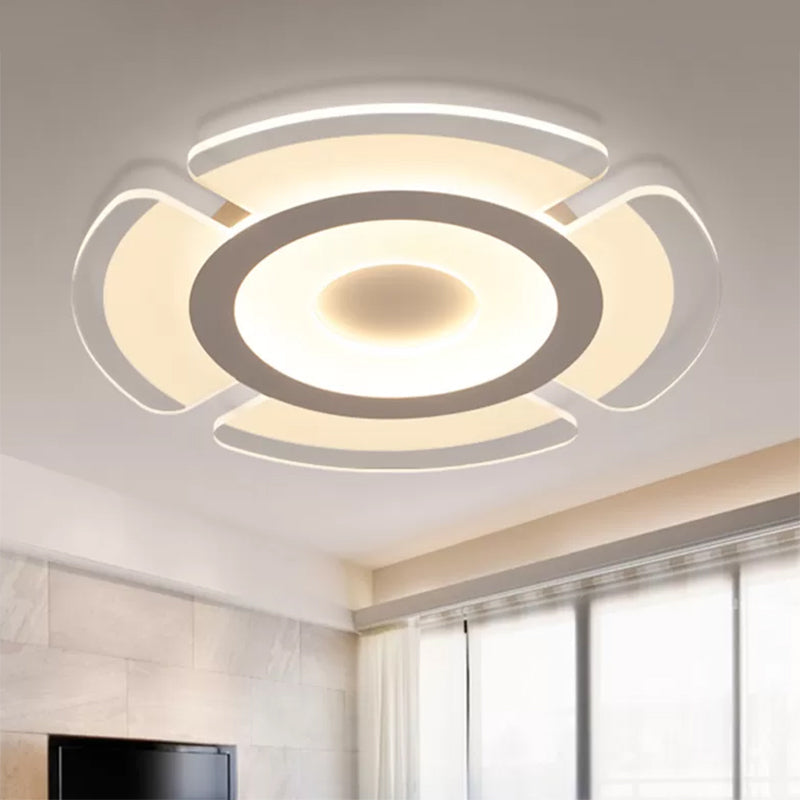 Simple Floral Acrylic LED Flush Ceiling Light - 8"/16.5"/20.5" Wide - Warm/White Light