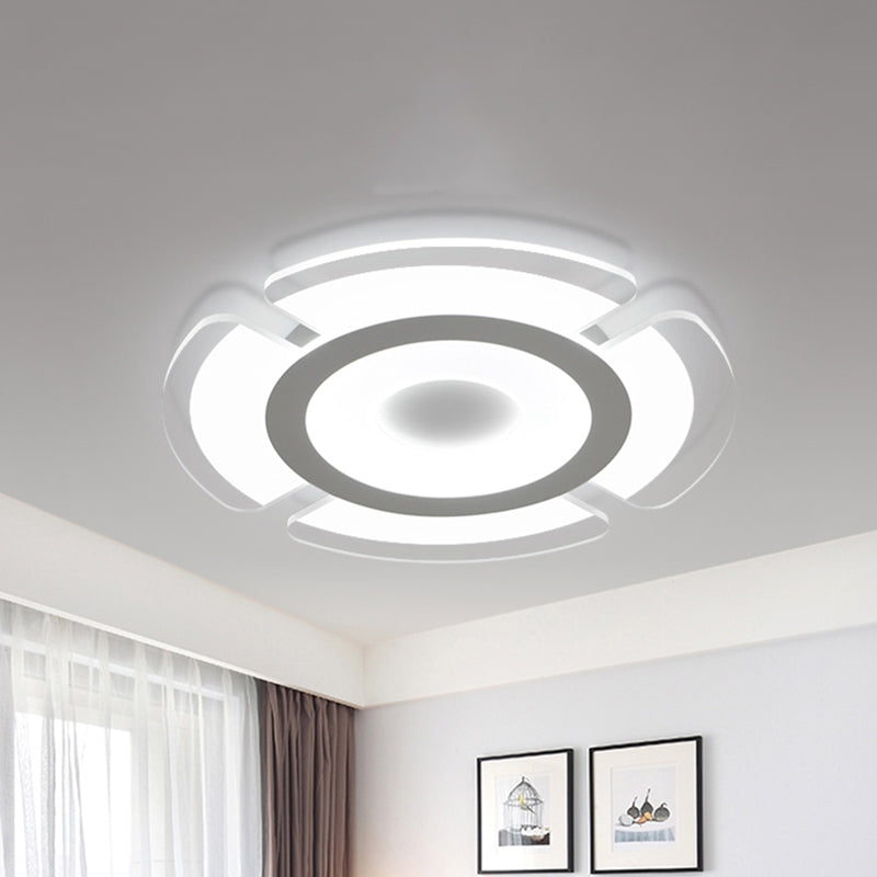 Simple Floral Acrylic LED Flush Ceiling Light - 8"/16.5"/20.5" Wide - Warm/White Light