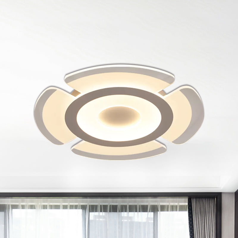 Simple Floral Acrylic Led Flush Ceiling Light - 8/16.5/20.5 Wide Warm/White