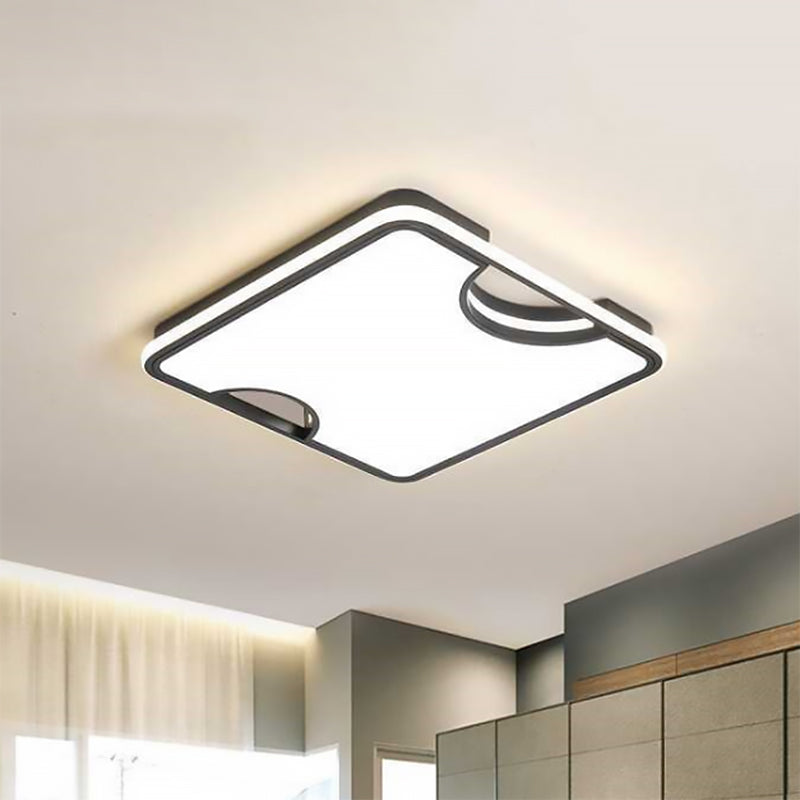 Sleek Square Led Acrylic Flush Mount Ceiling Light With Warm/White Lighting - Ideal For Living Room