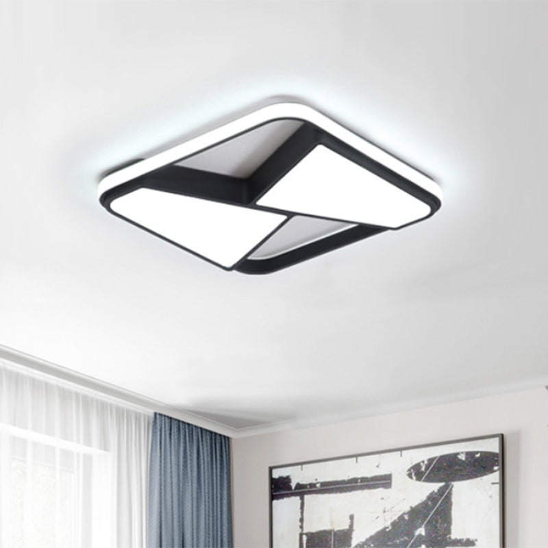 Plafonnier LED de style nordique en noir/blanc – Éclairage chaud/blanc