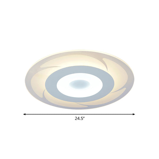 Ultra Thin Acrylic Flush Mount Led Ceiling Light - Modern Warm/White Multiple Sizes Available