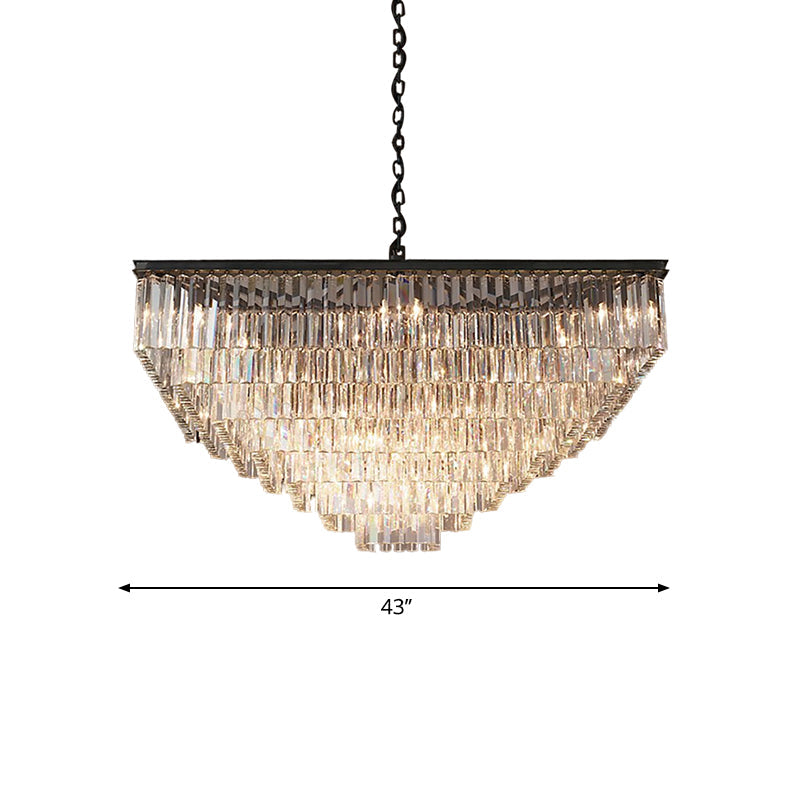 Modern 3/5/7-Tier Living Room Chandelier With Clear Crystal Shade And Led Suspension Pendant Various