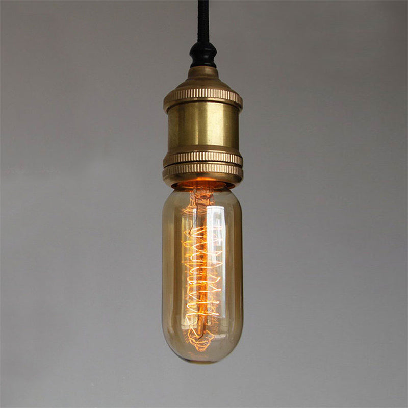 Retro Metallic Mini Hanging Ceiling Light Fixture With Adjustable Brass Cord