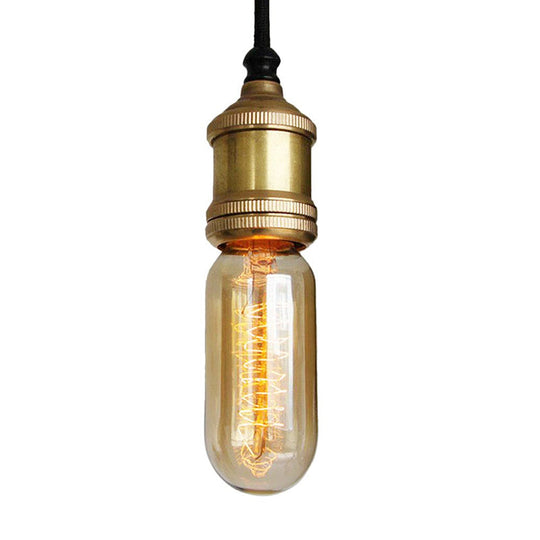 Retro Metallic Mini Hanging Ceiling Light Fixture with Adjustable Brass Cord - 1 Head