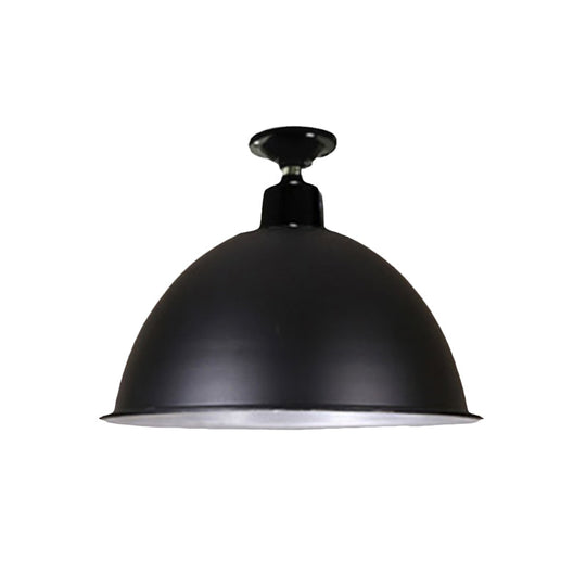 Modern Black Dome Ceiling Light for Dining Room - Loft Style, 1 Head, 12"/14" Width