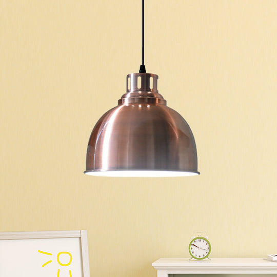 Iron Rose Gold Hanging Farmhouse Pendant Light With Multiple Shade Options For Restaurants - 1 Bulb