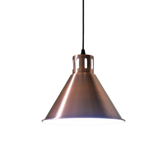 Iron Rose Gold Hanging Farmhouse Pendant Light With Multiple Shade Options For Restaurants - 1 Bulb