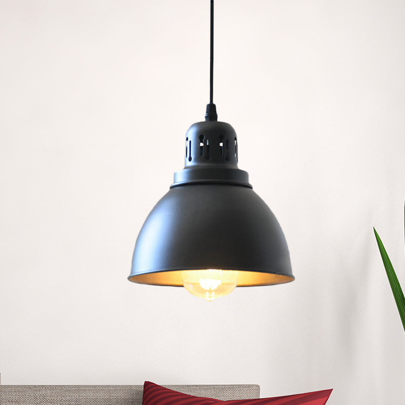 Iron Suspension Pendant Lamp with Antiqued Black Finish for Stairways, 1-Bulb, 3 Sizes Available