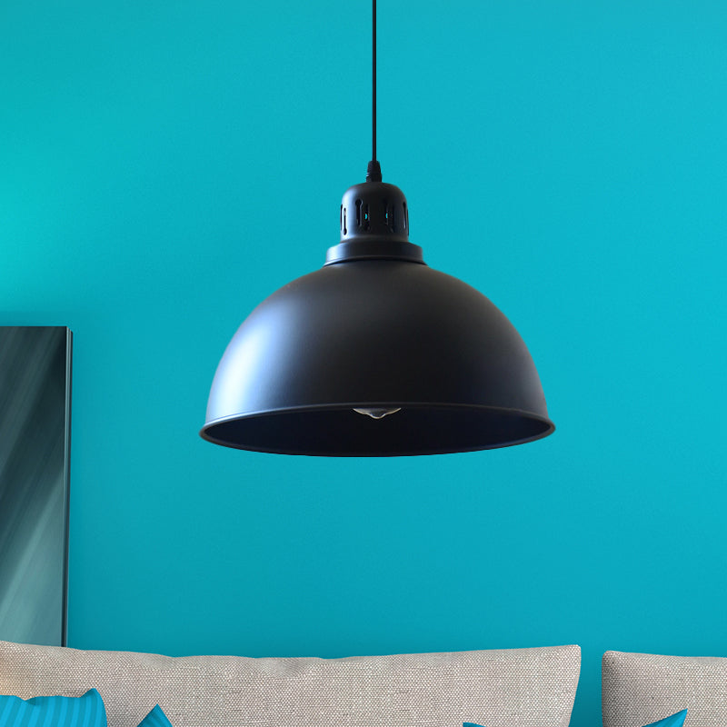 Iron Suspension Pendant Lamp with Antiqued Black Finish for Stairways, 1-Bulb, 3 Sizes Available