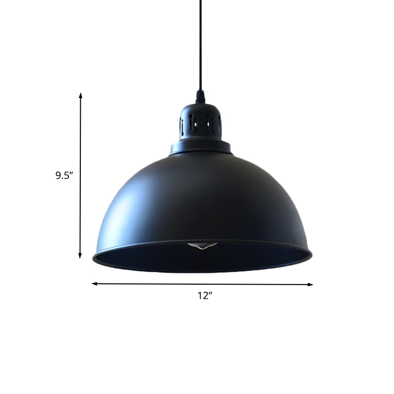 Iron Suspension Pendant Lamp with Antiqued Black Finish for Stairways, 1-Bulb, 3 Sizes Available