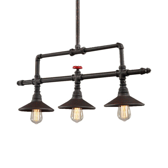 Industrial Style Wrought Iron 3/5 Lights Island Light Fixture for Restaurant