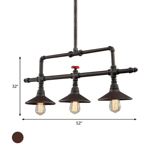 Industrial Style Wrought Iron 3/5 Lights Island Light Fixture for Restaurant