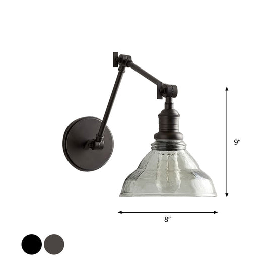 Industrial Style Black/Chrome Water Glass Wall Mounted Light Fixture - Perfect For Dining Room!