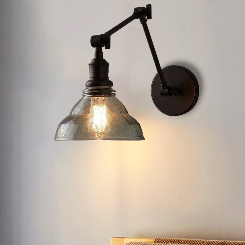 Industrial Style Black/Chrome Water Glass Wall Mounted Light Fixture - Perfect For Dining Room!