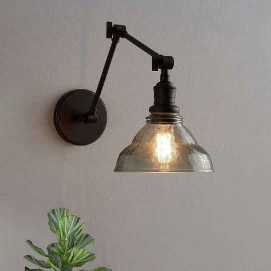 Industrial Style Black/Chrome Water Glass Wall Mounted Light Fixture - Perfect For Dining Room!