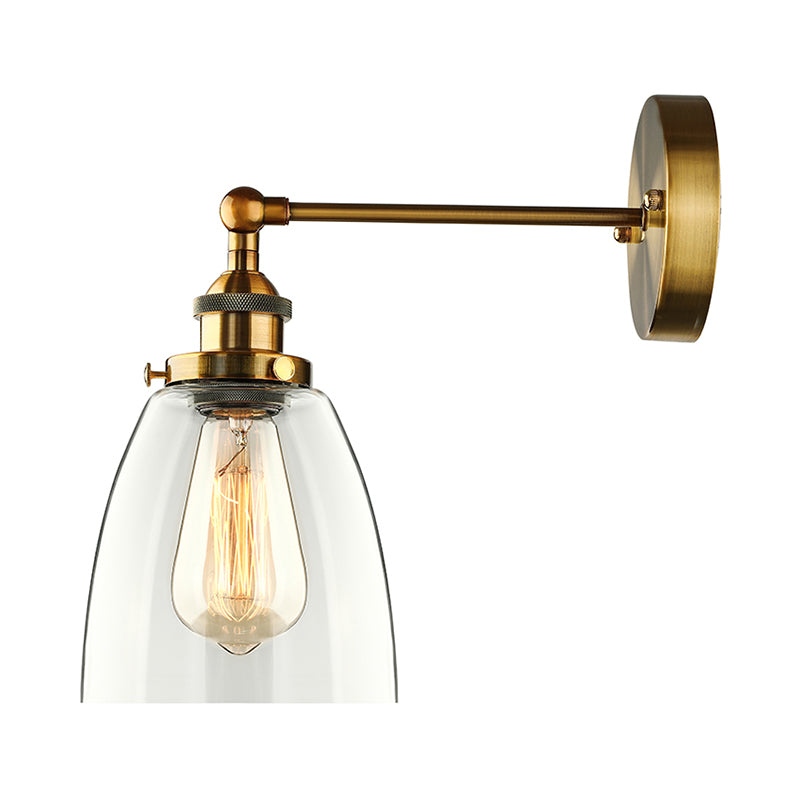 Vintage Style Bronze/Brass/Copper Sconce Light With Clear Glass Shade - Ideal For Living Room