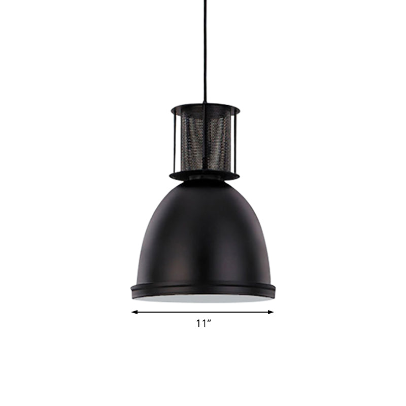 Retro Mesh Dome Pendant Light With Black Metallic Finish - 7.5/11 Width