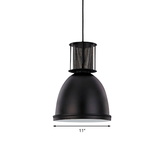 Retro Mesh Dome Pendant Light With Black Metallic Finish - 7.5/11 Width