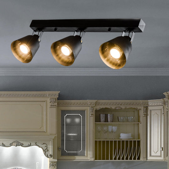 Stylish Bucket Ceiling Light Fixture - Rotatable Semi Flush Mount Lighting With 2/3/4 Lights