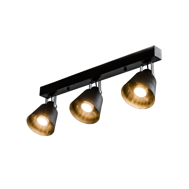 Stylish Bucket Ceiling Light Fixture - Rotatable Semi Flush Mount Lighting with 2/3/4 Lights, Black/White Finish