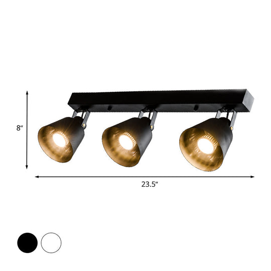 Stylish Bucket Ceiling Light Fixture - Rotatable Semi Flush Mount Lighting with 2/3/4 Lights, Black/White Finish