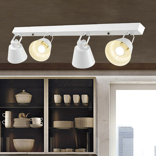 Stylish Bucket Ceiling Light Fixture - Rotatable Semi Flush Mount Lighting With 2/3/4 Lights