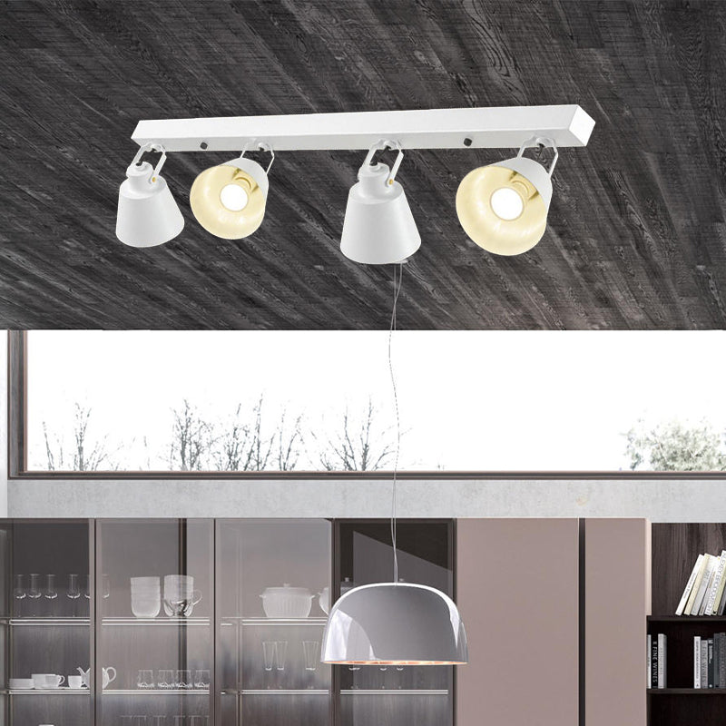 Stylish Bucket Ceiling Light Fixture - Rotatable Semi Flush Mount Lighting With 2/3/4 Lights