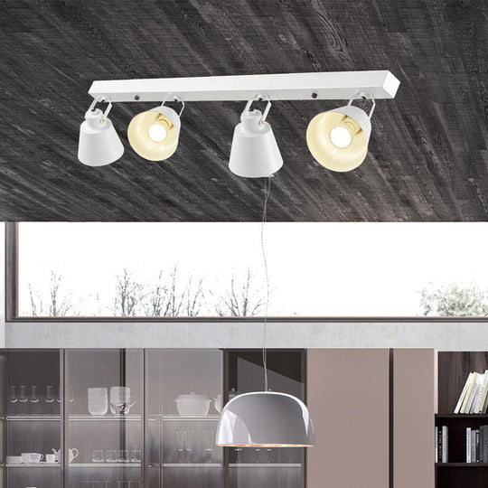 Stylish Bucket Ceiling Light Fixture - Rotatable Semi Flush Mount Lighting With 2/3/4 Lights