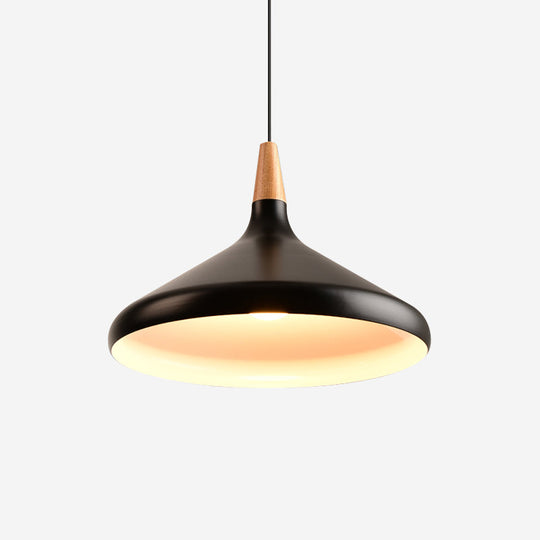 7"/11"/15" W Cone Dining Table Pendant Light - Simple Metallic Design, Adjustable Cord - Black/Grey/White