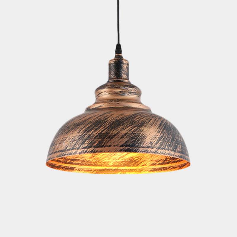 Countryside Barn Hanging Light - Rustic 1-Head Pendant Lamp For Restaurants 12/16 Wide Metallic