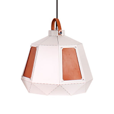 Industrial Style Metal Mesh Pendant Light With Black/White Shade - 1 8/10/14 Diameter White / 14