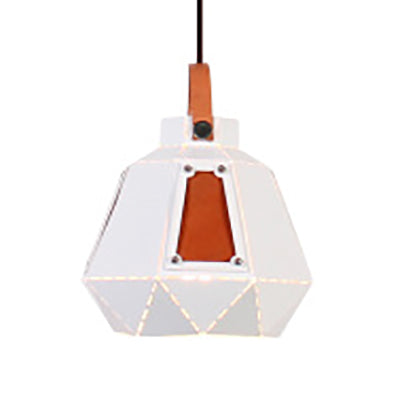 Industrial Style Metal Mesh Pendant Light With Black/White Shade - 1 8/10/14 Diameter White / 10