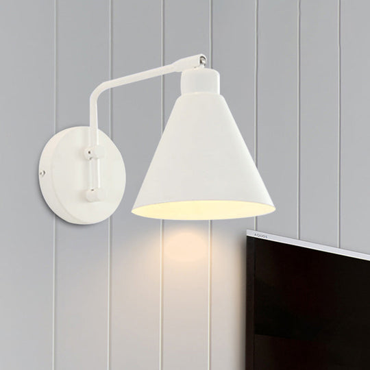 Farmhouse White/Black Rotatable Wall Mount Sconce Light Fixture For Living Room White