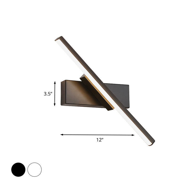 Modern Slim Led Wall Sconce With Acrylic Linear Design In White/Black - Choose Warm Or White Light