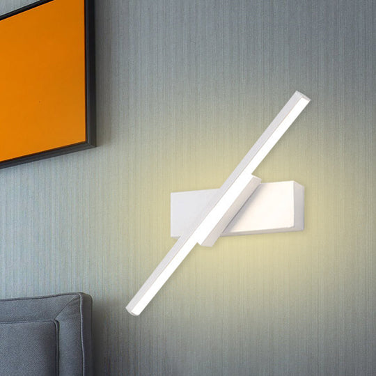 Modern Slim Led Wall Sconce With Acrylic Linear Design In White/Black - Choose Warm Or White Light