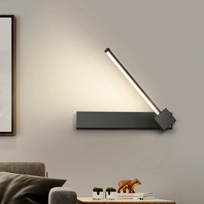 Rotatable Led Sconce: Modern White/Black Finish With Acrylic Shade For Wall Lighting In Warm/White