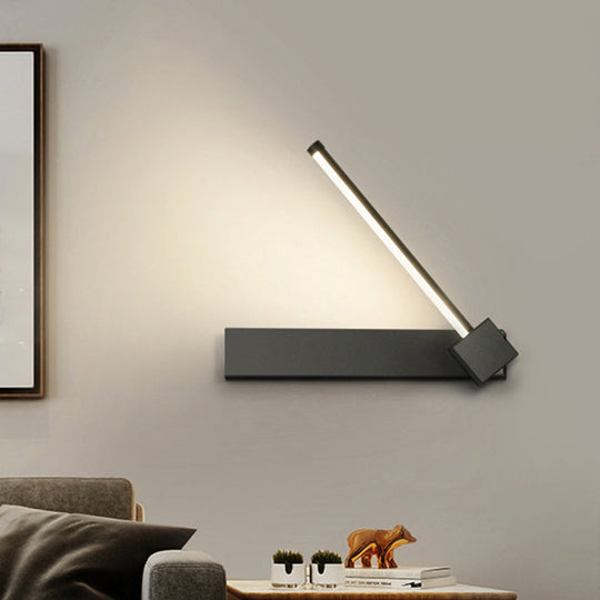 Rotatable Led Sconce: Modern White/Black Finish With Acrylic Shade For Wall Lighting In Warm/White