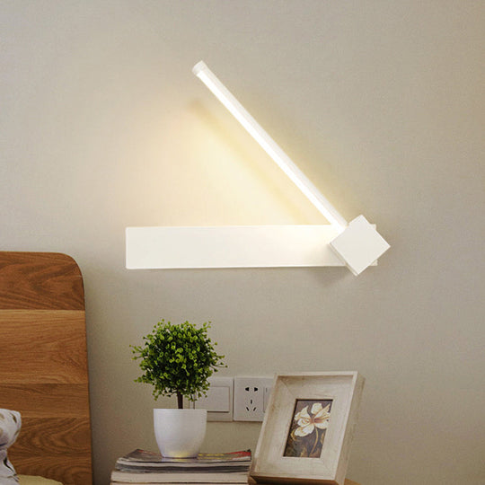 Rotatable Led Sconce: Modern White/Black Finish With Acrylic Shade For Wall Lighting In Warm/White