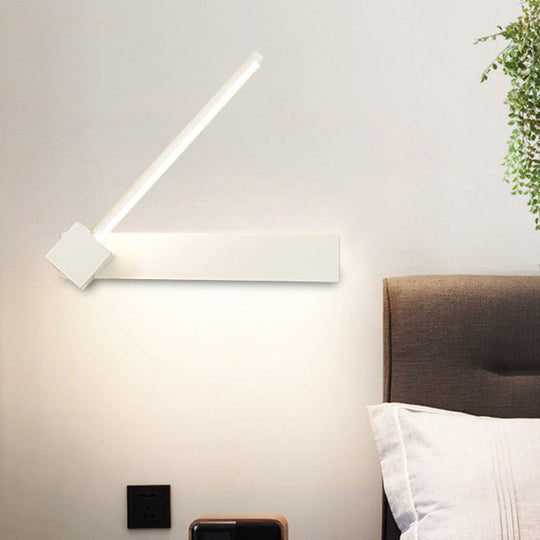 Rotatable Led Sconce: Modern White/Black Finish With Acrylic Shade For Wall Lighting In Warm/White