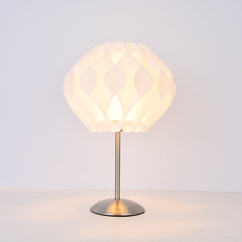 Modern White Led Nightstand Lamp - Blossom Table Light With Acrylic Design And Iron Base For Bedroom