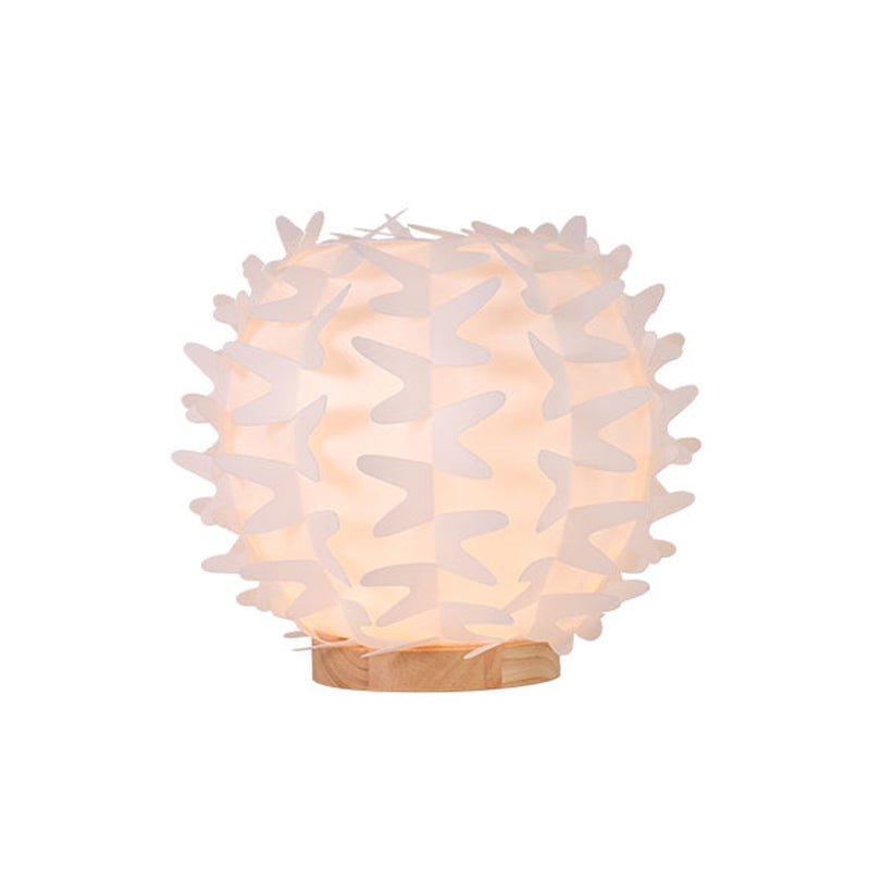 Contemporary Acrylic Ball Nightstand Light: Butterfly Wing Design Led White Table Lamp