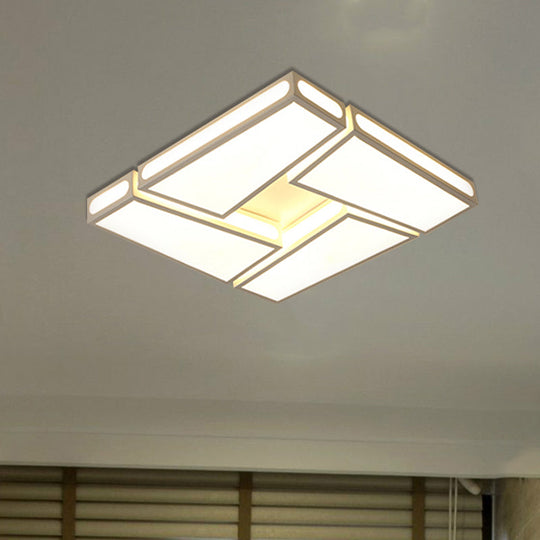 Stylish Acrylic Flush Mount Lamp - Modern 18"/23.5" Dia LED Ceiling Light - Warm/White Lighting Option