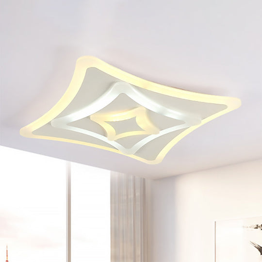 Flush Mount Led Ceiling Light - Super Thin & Simple Acrylic Design In Warm/White For Bedroom White /