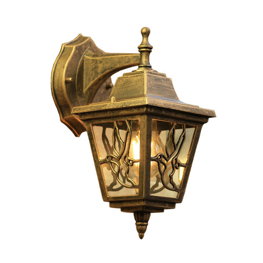 Swallow Farmhouse Sconce Lighting - 1-Head Metallic Wall Mount Lamp In Brass