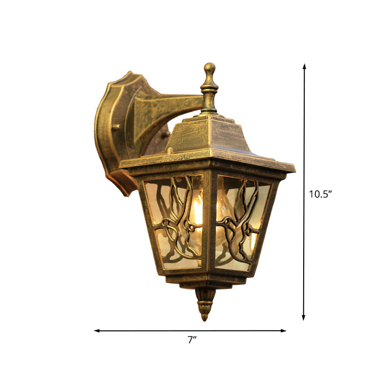 Swallow Farmhouse Sconce Lighting - 1-Head Metallic Wall Mount Lamp In Brass