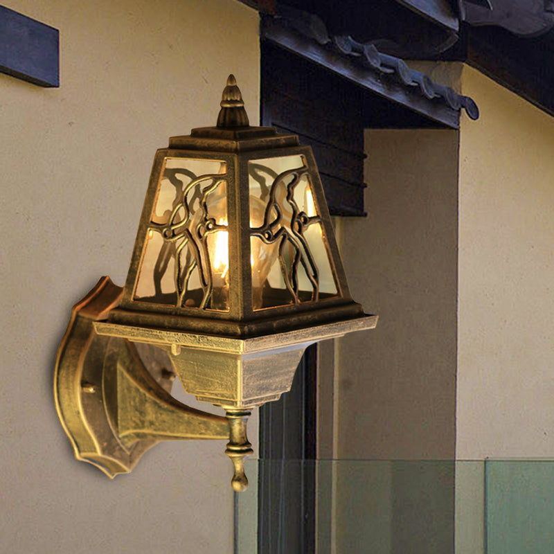 Swallow Farmhouse Sconce Lighting - 1-Head Metallic Wall Mount Lamp In Brass / Up