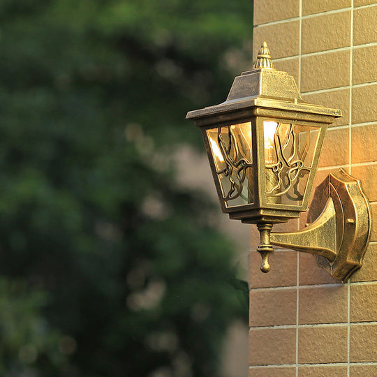 Swallow Farmhouse Sconce Lighting - 1-Head Metallic Wall Mount Lamp In Brass