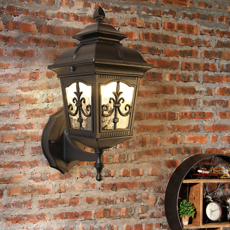 Aluminum Black/Brass Wall Sconce Light Rustic Up/Down Arrow Flower Design Restaurant Fixture