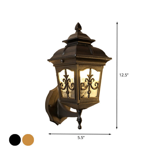 Aluminum Black/Brass Wall Sconce Light Rustic Up/Down Arrow Flower Design Restaurant Fixture